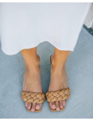 Taffy Braided Heeled Sandal - Natural